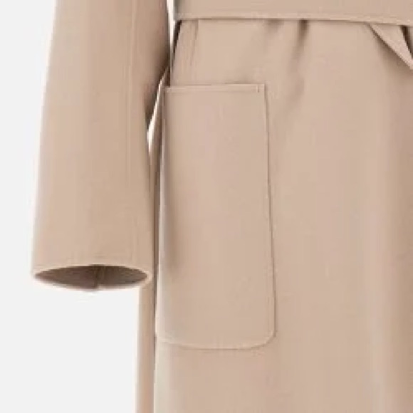 NWT ‘S Max Mara ‘Priscilla’ Sand Midi Wrap 100% Virgin Wool Coat Size: M/L Fall - Picture 8 of 9
